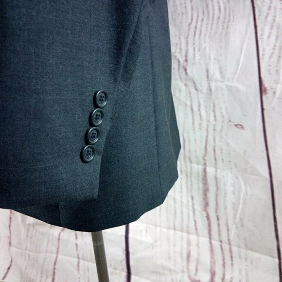Jos A Bank 1905 40L Wool 2 Button Charcoal Gray Suit Blazer Sport Coat - Picture 4 of 10